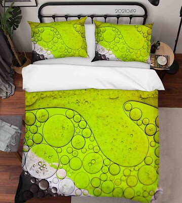 3D Yellow Bubbles Oil Quilt Cover Set Bedding Sets Pillowcases Queen