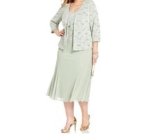 Alex Evenings Occasion Wedding evening Lace Sequin jacket dress party plus 20W2X