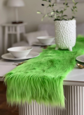 FabricLA Faux Fur Table Runner   Fluffy Table Runner | Multiple Colours