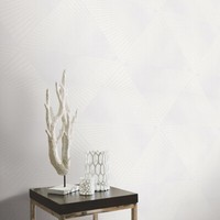 Vliestapete 3D-Effekt FäCher Dreieck Weiß Creme Metallic 10404-01 (3,71€/1Qm)