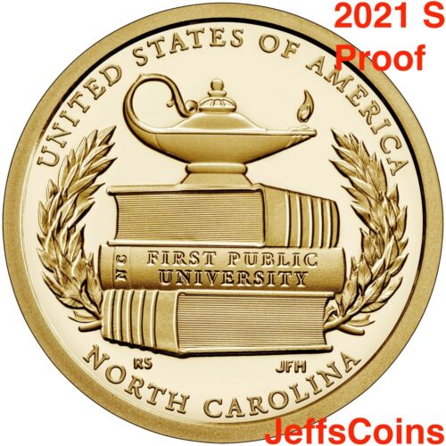 2021 S PROOF North Carolina First Public University Innovation Dollar #13 NC - Afbeelding 1 van 19