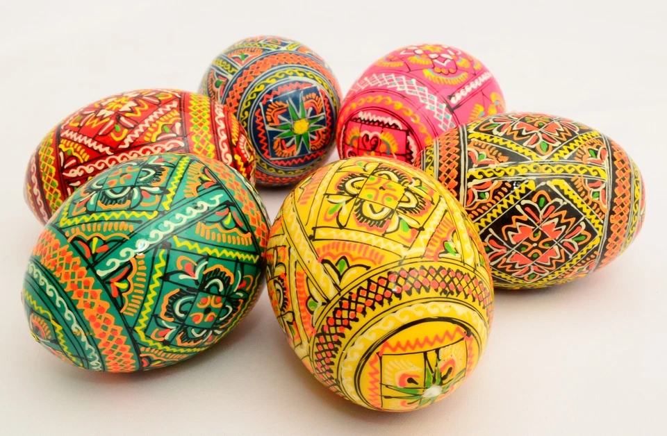 6 Wooden Ukrainian Pysanky Pysanka Easter Painted Eggs. Highest quality! - Image 3 of 4
