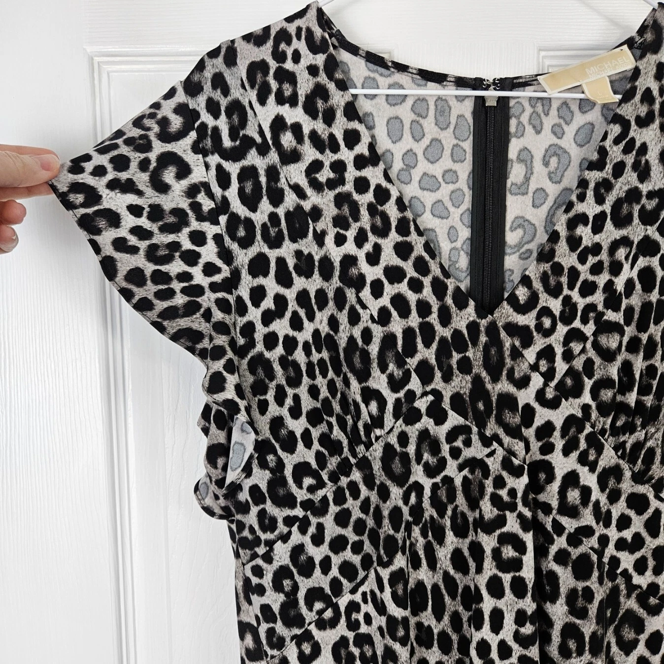 Abito Michael Kors stampa leopardata donna L data notte floreale elasticizzato animale