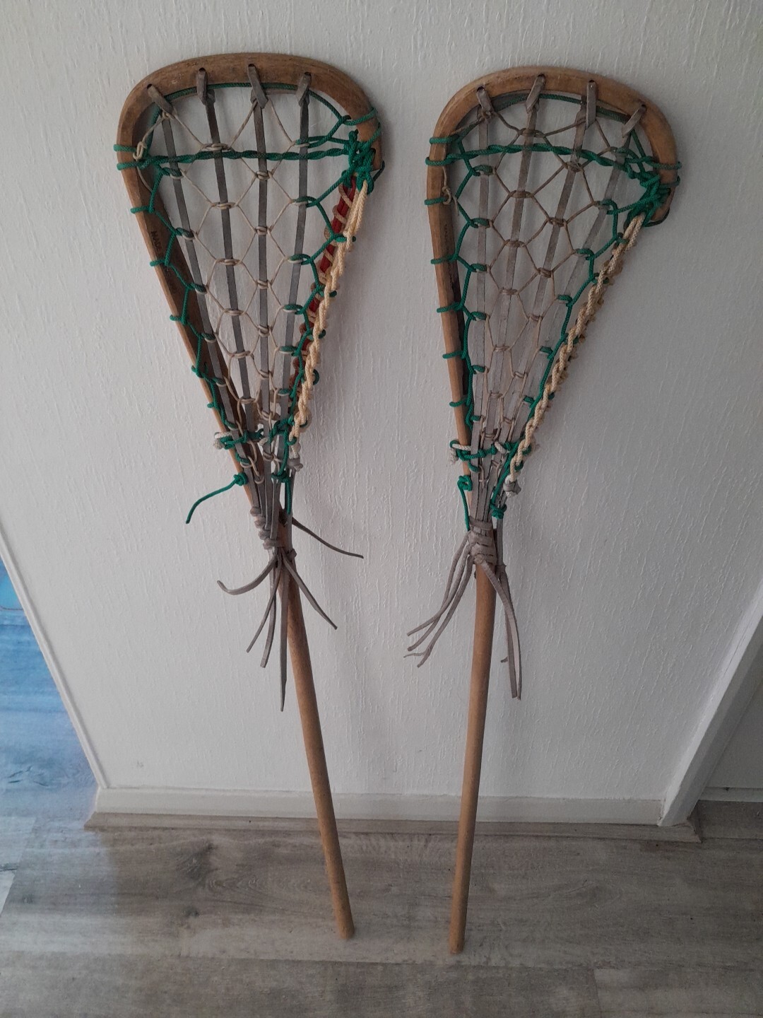 2 Vintage Wood Leather Lacrosse Sticks Hattersley Viktoria Sports Shop