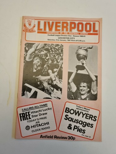 1980/81 LIVERPOOL v LEICESTER CITY - 31st January | eBay