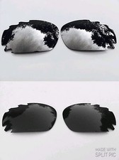 ETCHED POLARIZED SILVER MIRROR  ONYX BLACK OAKLEY JAWBONE RACING JACKET LENSES