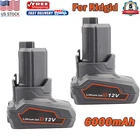 Battery For Ridgid 12V Lithium 6.0Ah L1240 AC82048 R82007 R82048 R86048 R82008