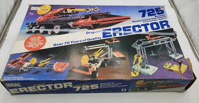 2 Vintage 1981 Gabriel Erector Sets 500 and 725 Motorized Parts