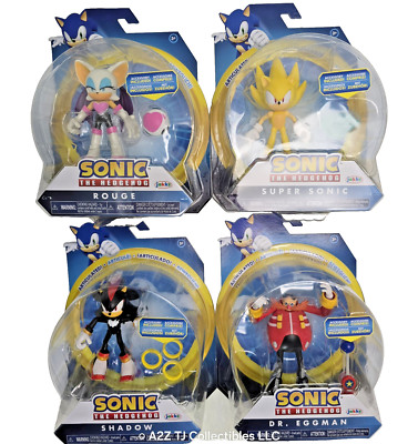 Jakks SONIC The Hedgehog 4'' Action Figure Set Rouge Super Sonic Shadow Dr Eggman