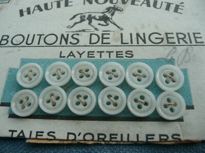 12 Boutons Vintage En Verre - Neufs, Fabriqués En France