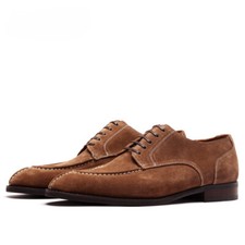 British Men's Lace Up Real Suede Leather Formal Dress Business Derby Shoes Party