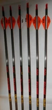 6 Gold Tip Hunter 400 Carbon Arrows w/ Bohning Blazer Vanes! WILL CUT!