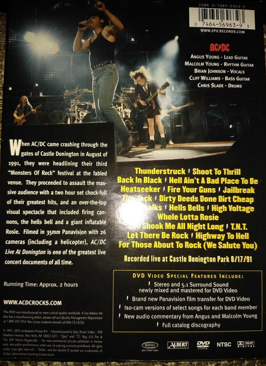 AC/DC - Live at Donington (DVD, 2003) 74645696393| eBay