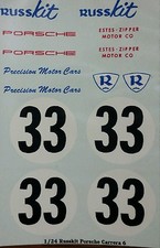 Repro 1/24 Russkit Porsche Carrera 6 Decal Set