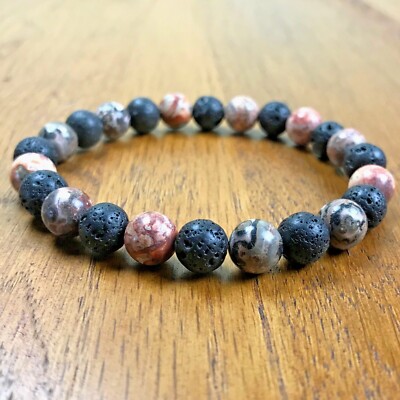 Bracelet En Perles De Jaspe Léopard 8 Mm - Pierre Naturelle - Neuf Sans Emballage