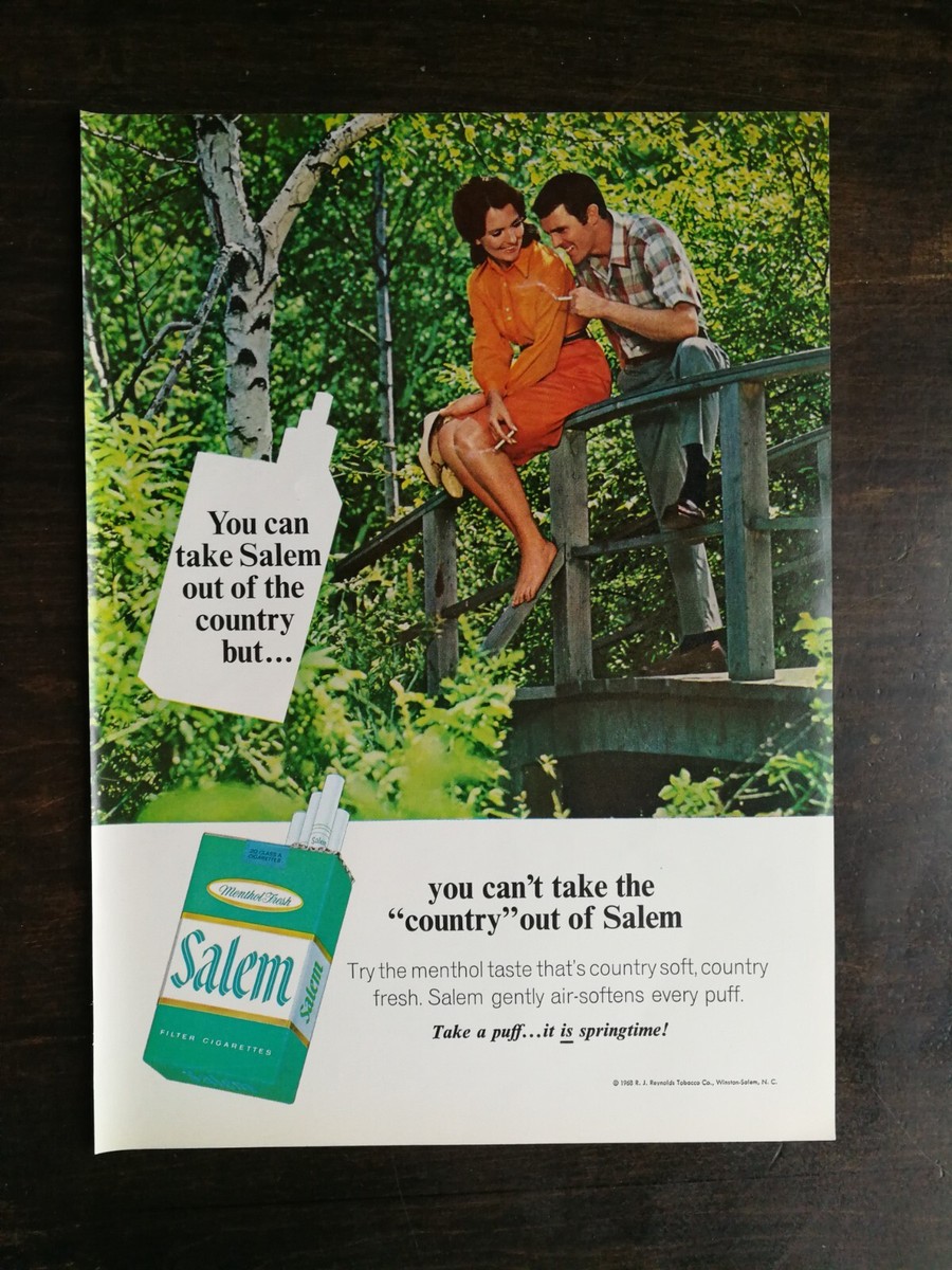 salem cigarettes price per carton Vintage 1969 Salem Cigarettes Full Page Original Ad 324