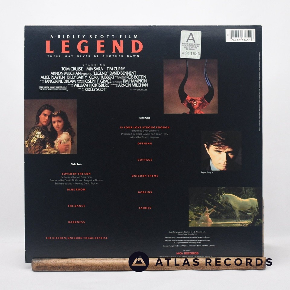 Tangerine Dream Legend (Music From The Motion Picture Soundtrack) LP