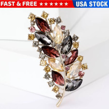 Flower Crystal Brooches For Women Rhinestone Fashion Elegant Brooch Pin Gift USA