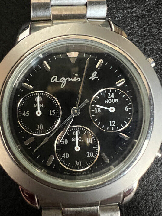 AGNES B CHRONOGRAPH QUARTZ ALL STEEL WATCH | eBay