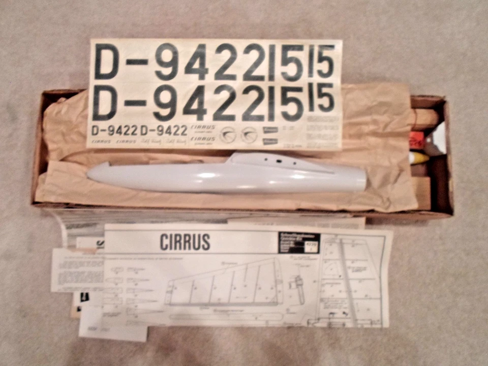 Vintage Graupner "CIRRUS" Radio Control Balsa Sailplane Kit. - Image 4 of 4