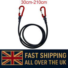 Bungee Cords with Carabiner Clips 12" 30cm 8mm Strong Elastic Straps Hooks