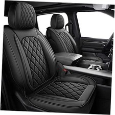 MIROZO Dodge Ram Seat Covers Full Set,5PCS Car Seat Full Set  Flat Back Black