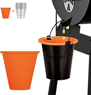 2pcs Liners Reuasble Silicone Grease Bucket Liners Compatible For Traeger Orange