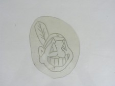 Vintage Acetate Stencil "Indian". Tattoo Stencil.