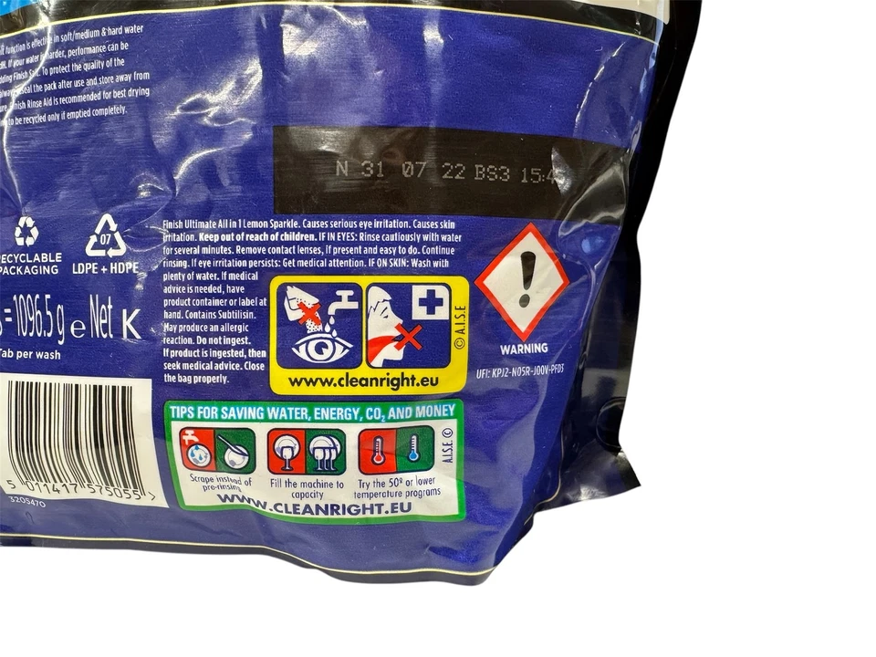 2x Finish Ultimate All-in-One-Spülmaschinentabs | Zitrone | 2x 85 Tabs, Neu - Bild 4 von 4
