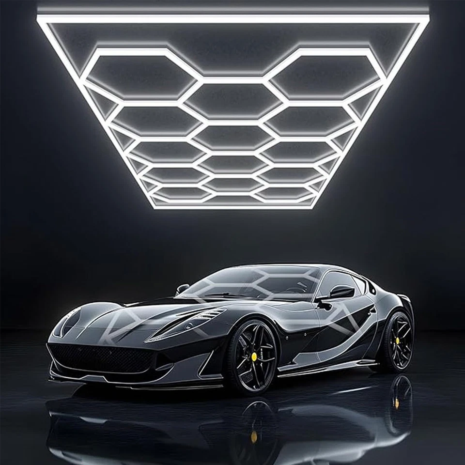 14x Hexagon LED Deckenleuchte Garagenbeleuchtung Werkstattbeleuchtung mit Rand - Bild 2 von 4