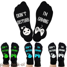 3 Pairs Men Crew Ankle Funny Printing Game Cartoon Black Floor Cotton Socks 7-11