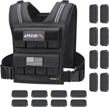 Adjustable Weighted Vest Men 20lbs/30lbs/40lbs Weights with Reflective Stripe,