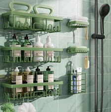 Rustproof Waterproof Shower Caddy 6-Pack, No Drilling Adhesive Shelves Rack...