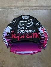 Supreme x Fox Racing Moto Jersey Size Large Black/Pink Brand New