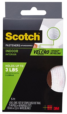 6er Pack - Befestigungsstreifen für Innenbereich, weiß, 3/4 Zoll x 5 Fuß - RF4740