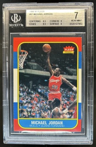 1986-87 Fleer Michael Jordan Rookie RC #57 Bulls BGS 7