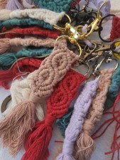 Handmade Multicolor Tasseled Boho Fabric Key Chain
