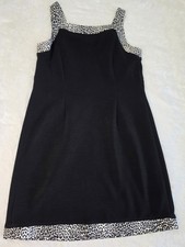 VTG Maternity Dress Ditzy Snow Leporad Print Women s Sz Large EUC