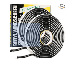 2 Pack Butyl Seal Tape, 3/8 X 30 Feet Black Rubber Sealant Tape, Leak Proof Put