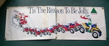 Original Vintage Suzuki Dealer Quadrunner 4 Wheeler ATV Christmas Sales Sign