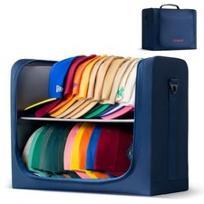 Large Hat Bag for Baseball Caps, Portable Hat Organizer Bag with Handle and A...
