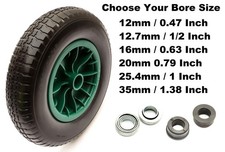 4.80/4.00-8 Wheel & PU Solid Tyre 15" Puncture Proof Bushes/Bearings 100kg Load