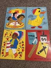 3 Playskool Wooden Puzzle Set 70' School , Carousel, 10 little Indians, Duck