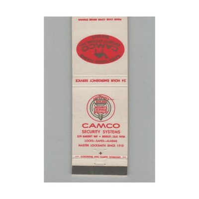 Matchbook Cover Camel Camco Security Systems Berkeley CA