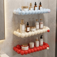 Suction Cup Bathroom Shelf No Drill Space Cloud shape Wall Mounted Storage Rack