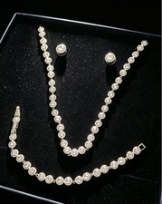 SWAROVSKI Silver Angelic Tennis Set, Necklace Earrings Bracelet Gift Box HOT UK
