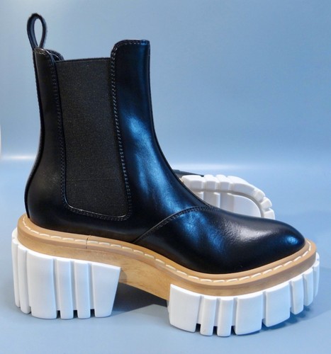 New STELLA MCCARTNEY Emilie 75 Boots Faux Leather & Wood - Black - UK 2 - £695 - Picture 7 of 23