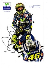 VALENTINO ROSSI YAMAHA MOVISTAR AUTOGRAFO SU CARTONCINO PLASTIFICATO CM. 20x27