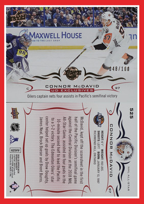 2018-19 Upper Deck Update Connor McDavid UD Exclusives All-Star /100 #525 Oilers