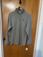 NWT Chaps Boys XL 18/20 1/4 Zip Pullover Sweatshirt Heather Gray Mock Neck